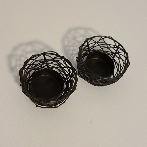 2 NEST BLACK TEA LIGHT CANDLE HOLDER - Picture 3 of 5
